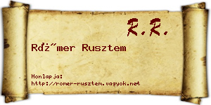 Römer Rusztem névjegykártya